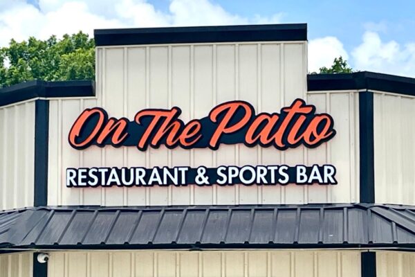 Lighted Channel Letters on Backplate with Backlights - On the Patio