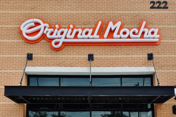 Lighted Channl Letters on Backplate with Backlights - Original Mocha